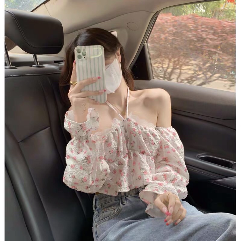 Áo hoa nhí tay phồng Quảng Châu cực xinh