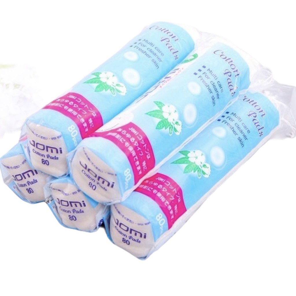 Bông tẩy trang Jomi Cotton Pads Nhật Bản cao cấp 80 miếng và 120 miếng, cấu trúc siêu thấm, siêu mềm mịn, thông thoáng