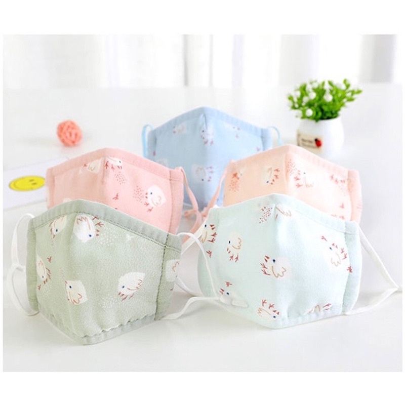 Khẩu trang xô xuất nhật túi zip 5 lớp có nút điều chỉnh cho bé (1 chiếc)