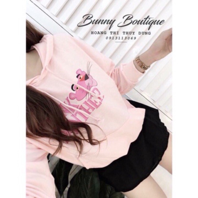 Áo hoodie nỉ chú báo hồng cho cặp đôi siêu cute | BigBuy360 - bigbuy360.vn
