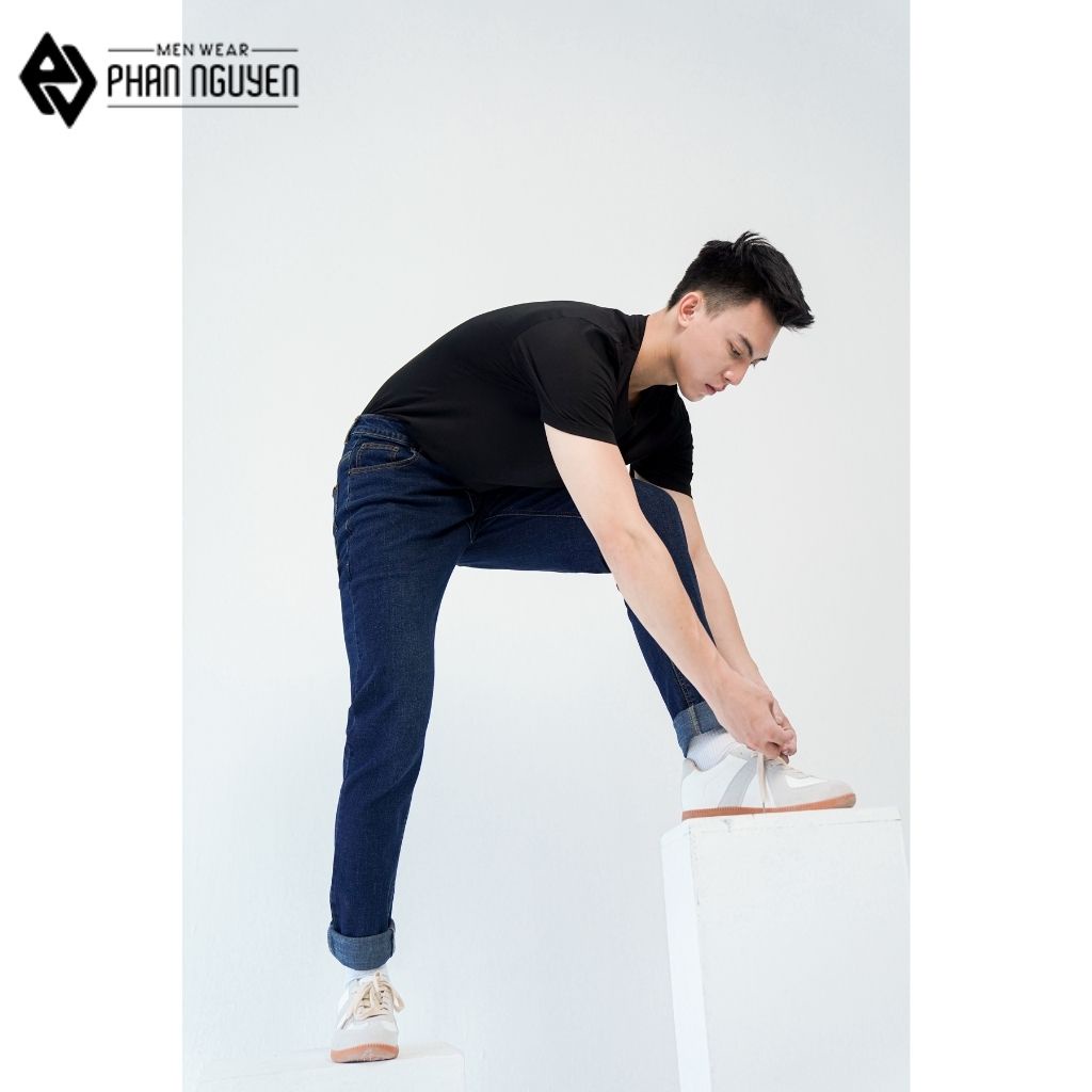 Quần bò nam dáng dài Phan Nguyễn kiểu dáng slim fit, thiết kế đơn giản, trẻ trung, độ bền cao, thoáng mát QBD.023