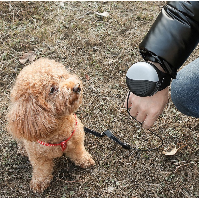Đồng Hồ đeo tay dắt chó có thể co giản thu vào PET LEASH (Xám Đen) - Home and Garden