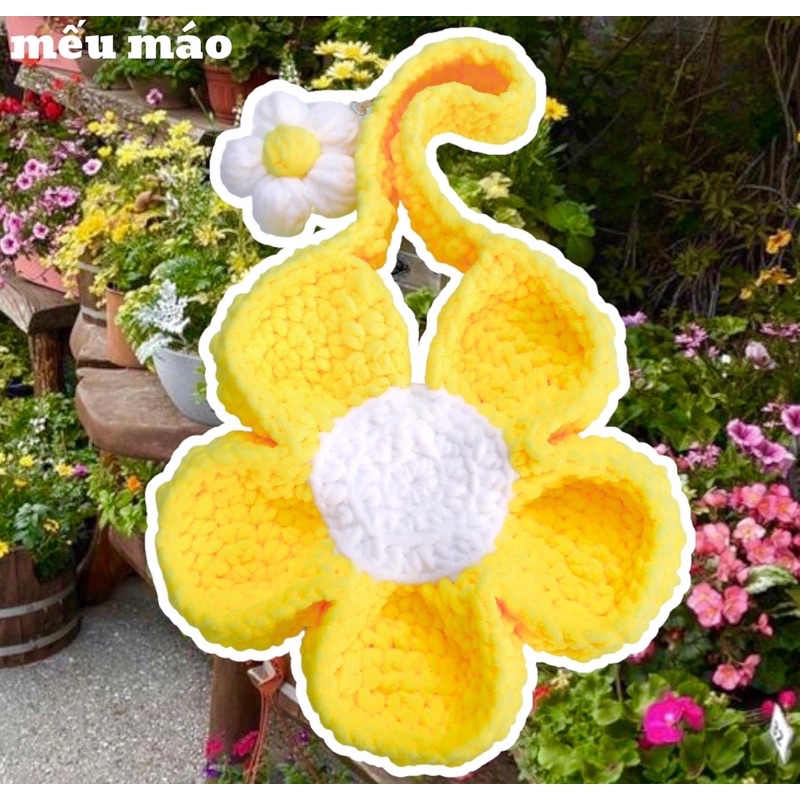 Túi len hình bông hoa - Bloom crochet bag - Mếu Máo