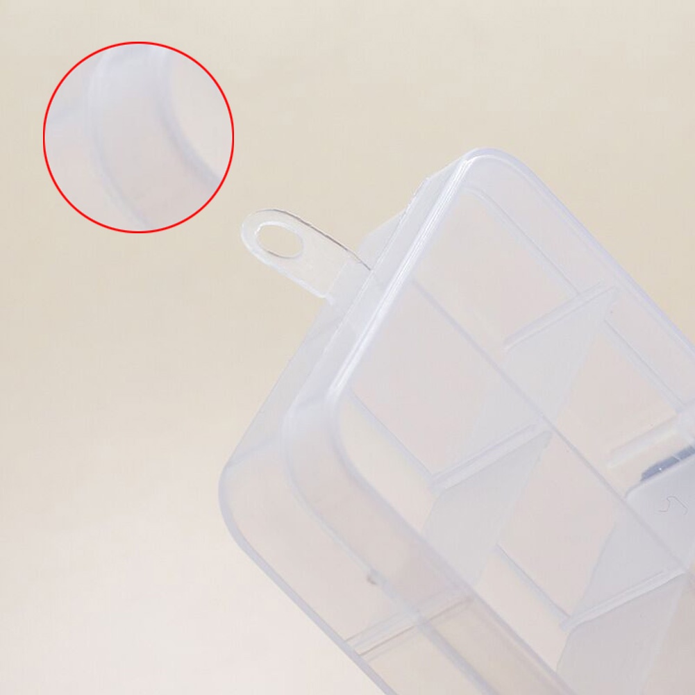 Hộp nhựa trong suốt dùng đựng trang sức thiết kế 10 ngăn có thể điều chỉnh