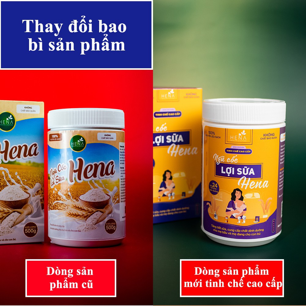 Ngũ Cốc Lợi Sữa Hena 500g , Ngũ Cốc Bà Bầu 100% Thiên Nhiên Sữa Về Nhiều - Nhanh - Đặc Sau 3 Ngày [Chính Hãng]