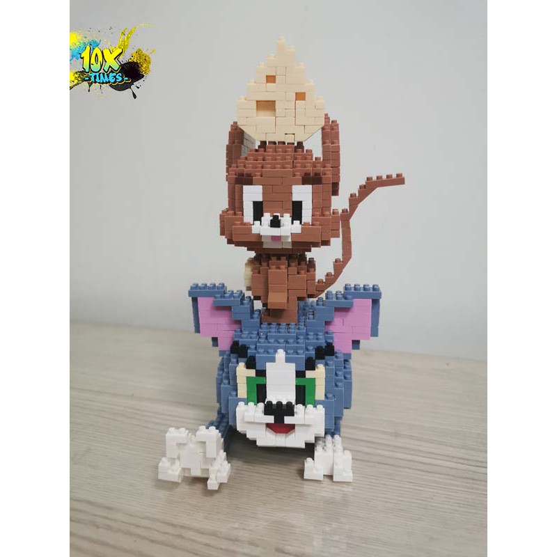 Lego 3d Tom and Jerry (mèo và chuột) dễ thương cute quà tặng sinh nhật trẻ em bạn trai bạn gái