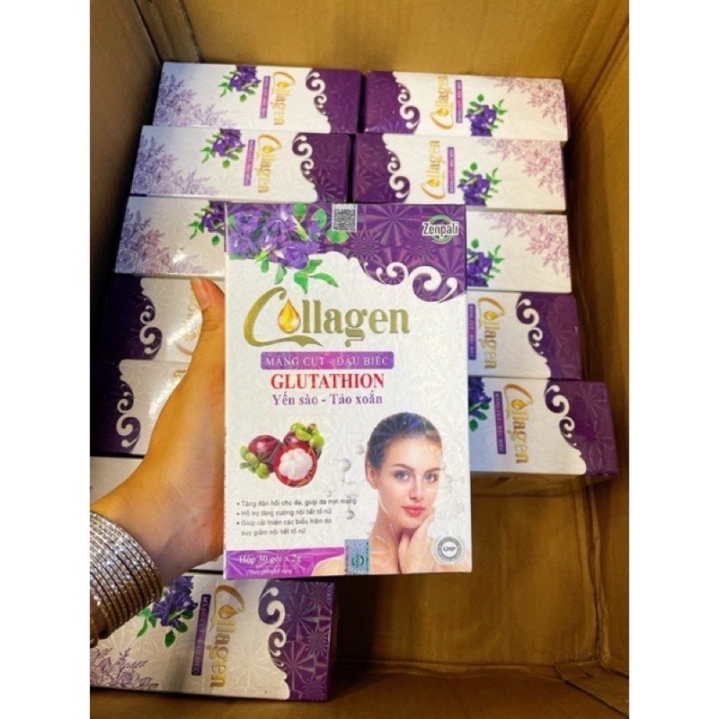 ( chính hãng) cốm collagen măng cụt đậu biếc hộp 30 gói