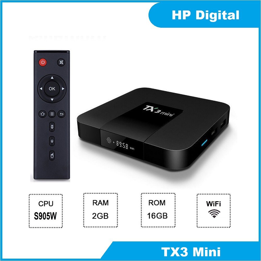 Android Tivi Box TX3 mini - 2G Ram và 16G bộ nhớ chính hãng Tanix