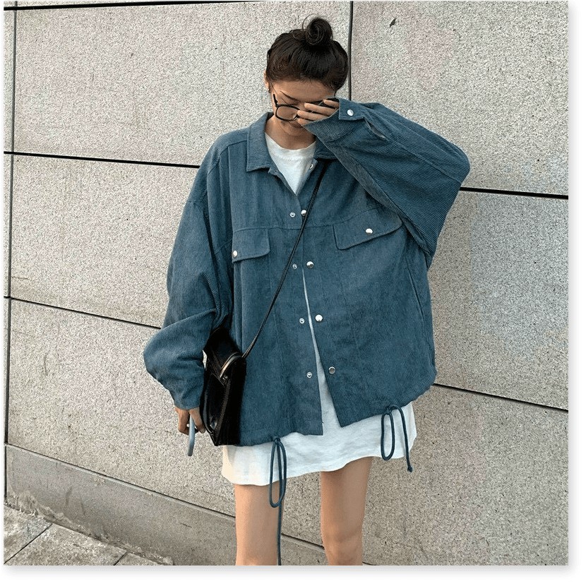 ÁO KHOÁC KAKI NHUNG FORM RỘNG PHONG CÁCH HÀN SIÊU ĐẸP CHO GIỚI TRẺ