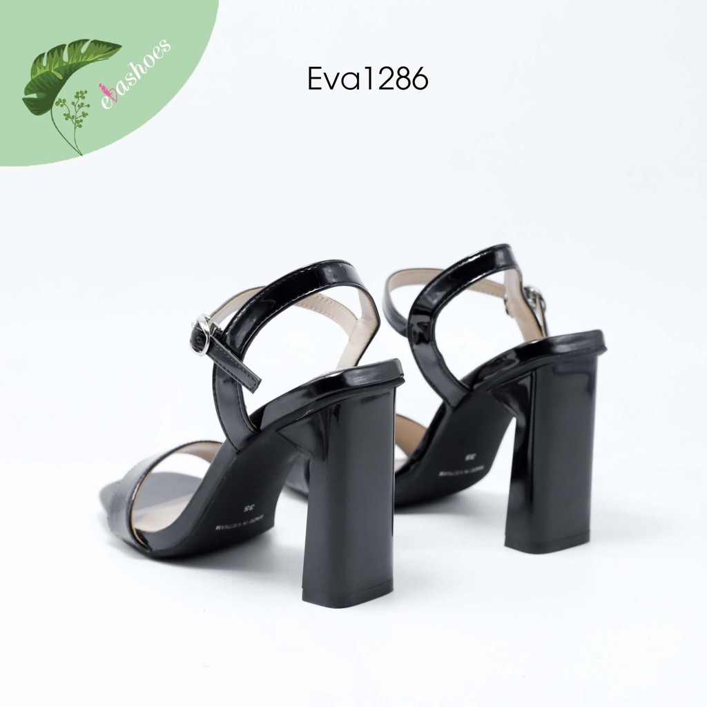 [Mã BMBAU50 giảm 7% tối đa 50K đơn 99K] Sandal Gót Vuông Quai Ngang Ánh Kim 10cm Evashoes - Eva1286