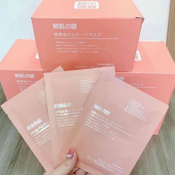 10 mặt nạ tế bào gốc Nhật Bản Rwine Beauty Stem Cell Placenta Mask giúp làm mờ nám, thâm da nhạy cảm