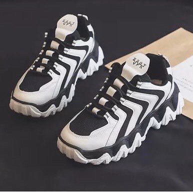 Giày thể thao nam, sneaker nam đế lượn nút dây phản quang viền sóng