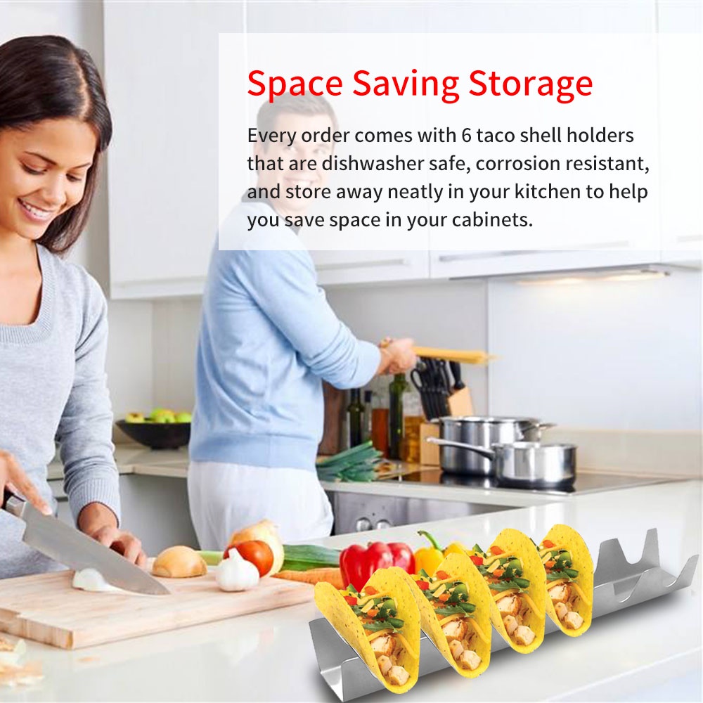 [global]Taco Holder Stand Pack Stainless Steel Taco Stand Tray for Oven Soft Or Hard Tacos