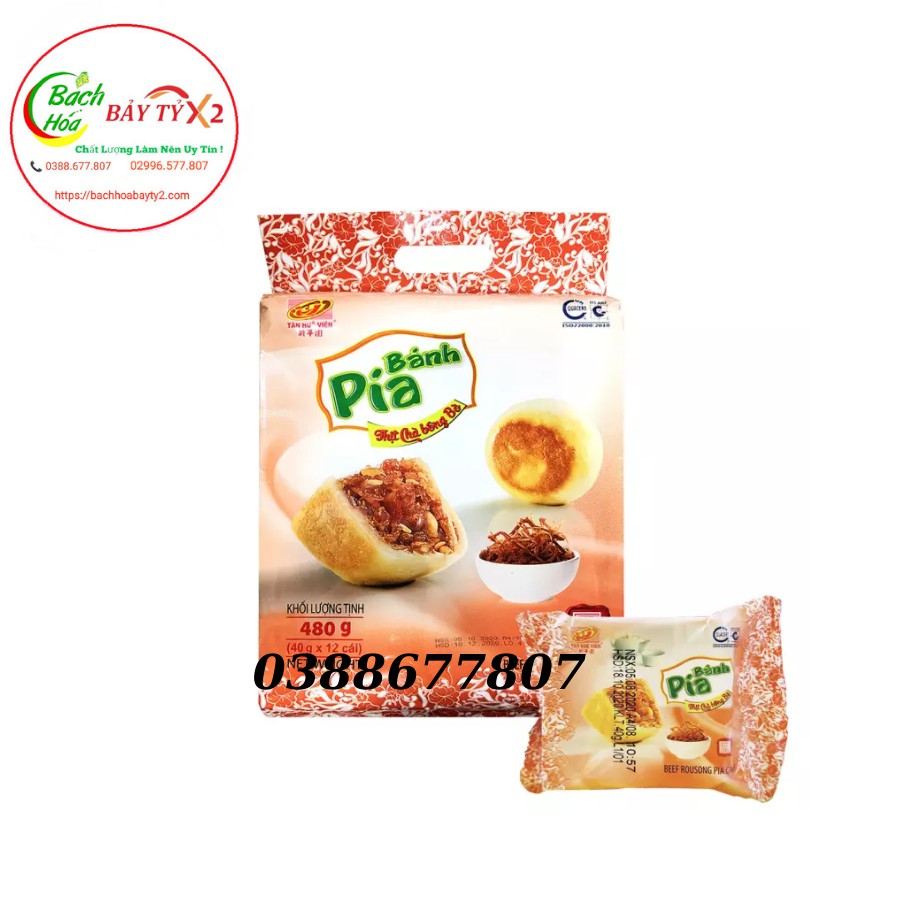 Bánh Pía Kim Sa Thịt Chà Bông Bò Tân Huê Viên Túi 480gr