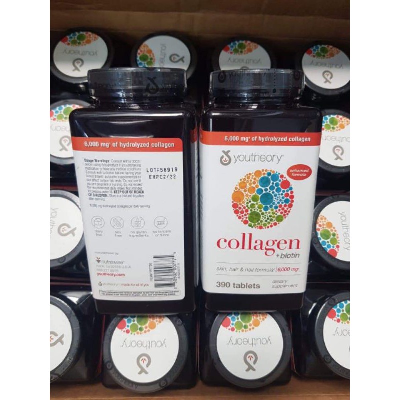 Viên Uống Collagen Youtheory +Biotin 390 Viên