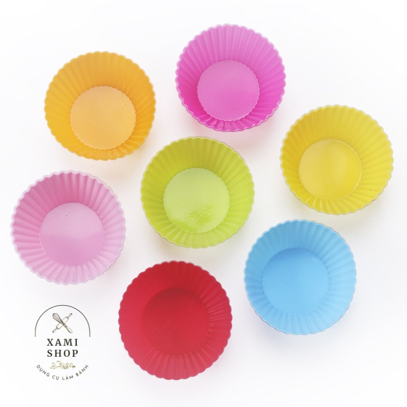 Khuôn Bánh Muffin Silicon Cupcake Làm Bánh Nhiều Màu Xamishop