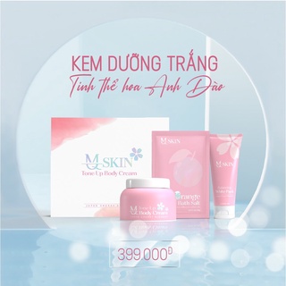 MQ SKIN Tone Up Body Cream - Kem dưỡng trắng da chiết suất Hoa Anh Đào [Set 4 món]