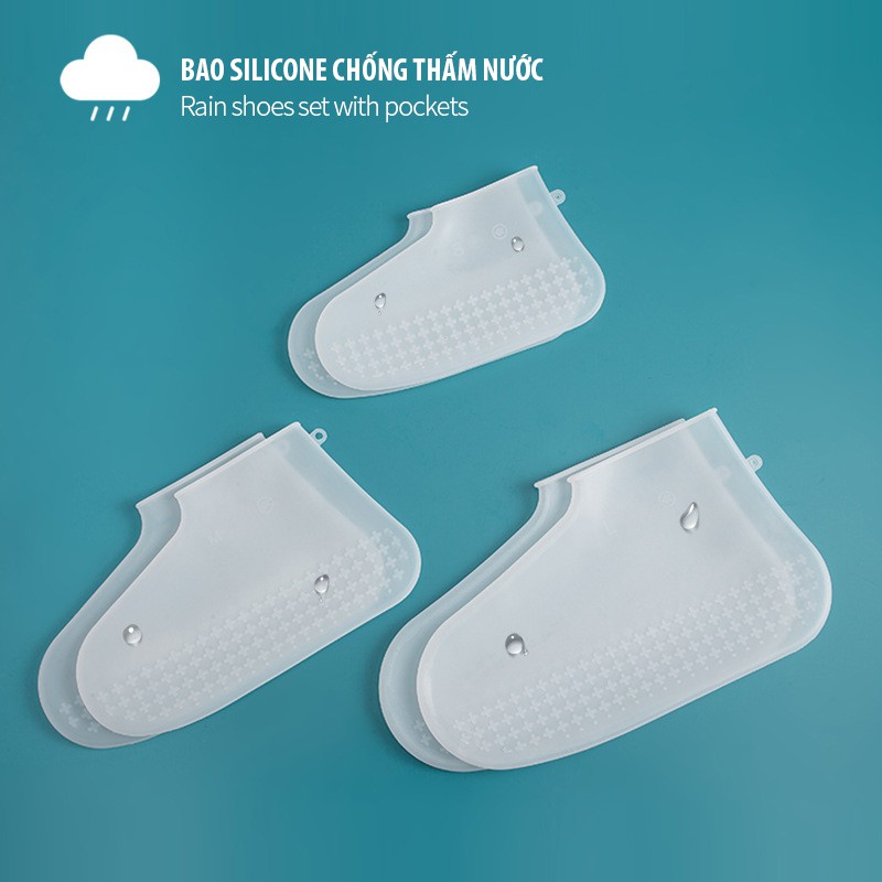 Bọc giày Silicone chống nước, chống trượt cho giày Nam và Nữ khi đi ngoài trời mưa - Shoe Covers