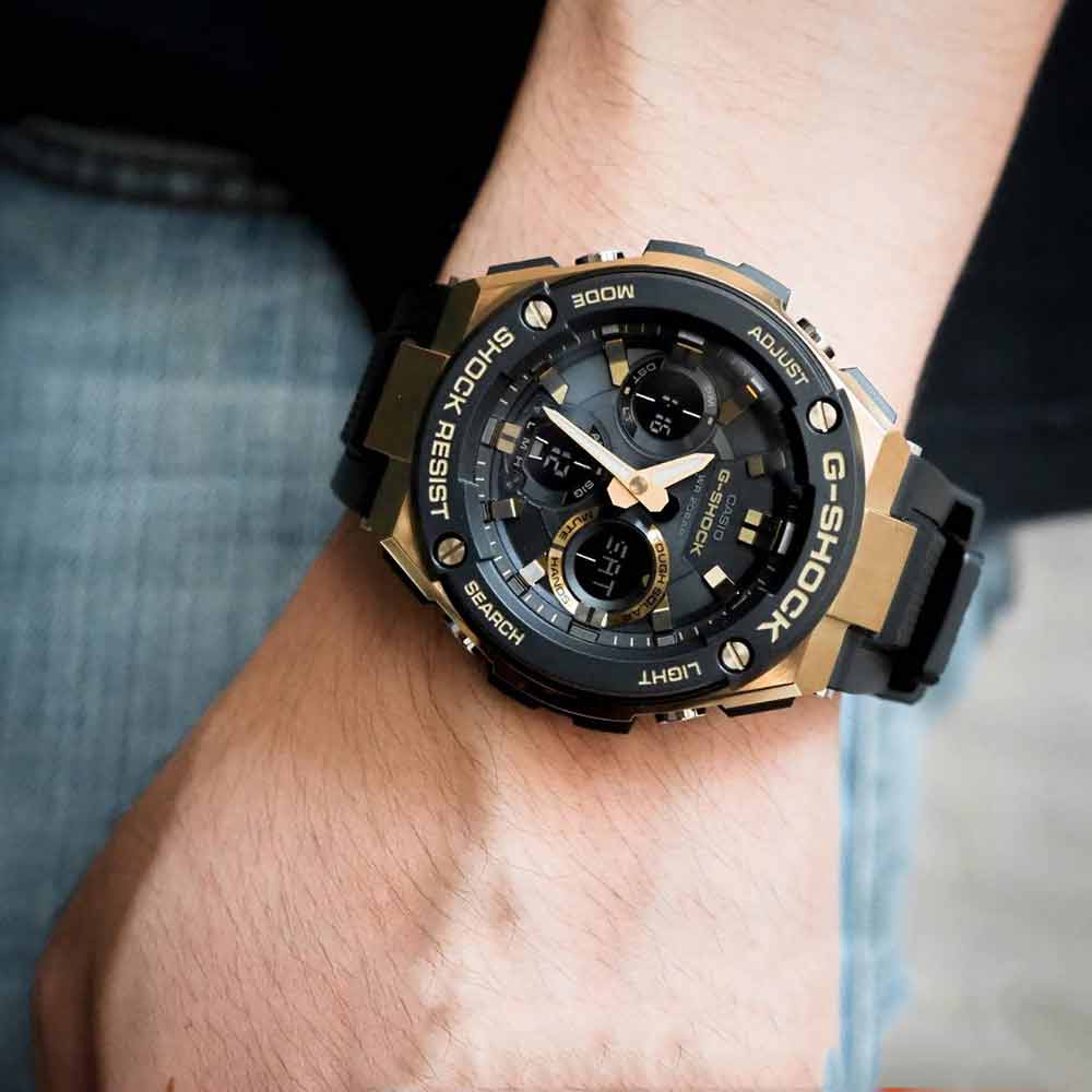 Đồng Hồ Nam Dây Nhựa Casio G-Shock GST-S100G-1A Chính Hãng - GST-S100G-1ADR Pin Năng Lượng Mặt Trời