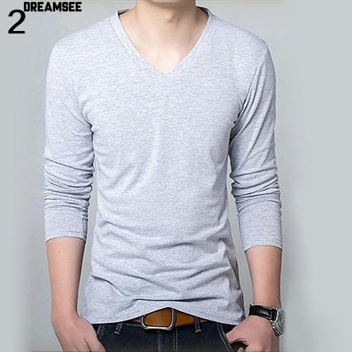 Áo Thun Dài Tay Cổ Tim Phong Cách Trẻ Trung Dành Cho Nam | BigBuy360 - bigbuy360.vn