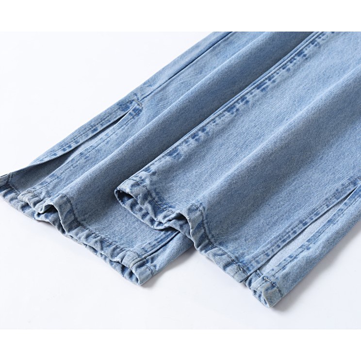 [ LÉP XÉP ] QUẦN JEAN ỐNG RỘNG NỮ LƯNG CAO XẺ LAI CUỐN MÀU XANH NHẠT CAO CẤP BABO ĐỦ SIZE S, M, L FORM DÀI RỘNG ĐẲNG CẤP