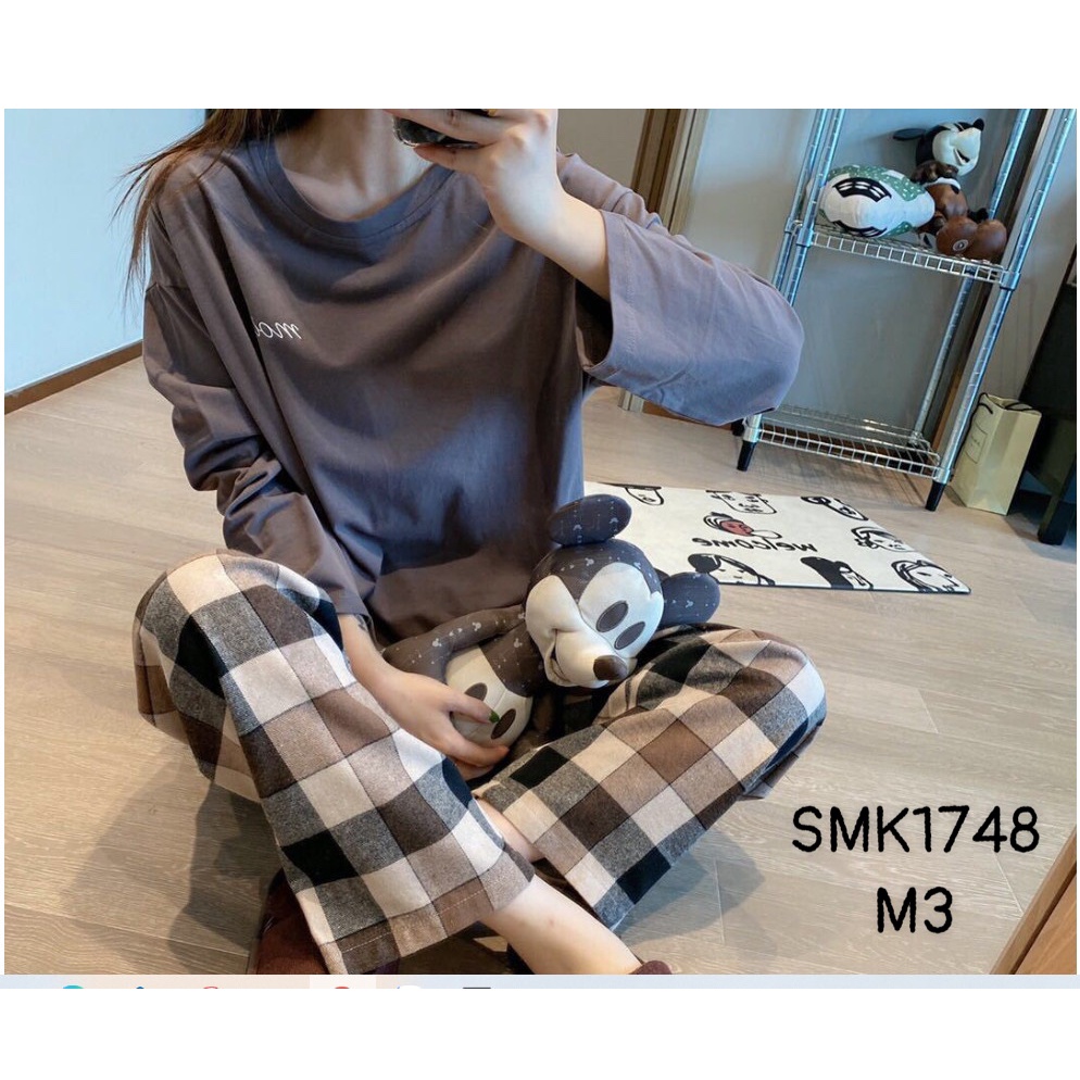 SMK1748- BỘ THUN SỮA MOTIE QUẦN KẺ