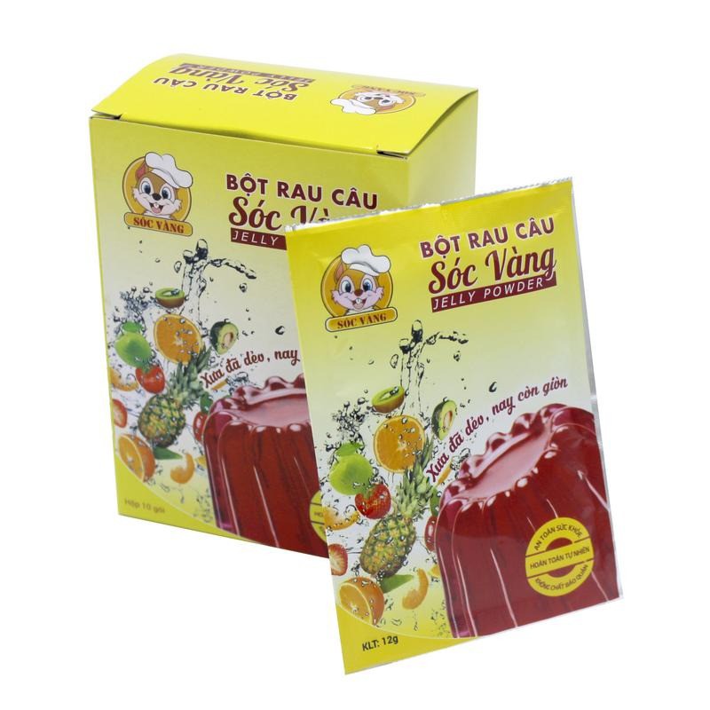 Bột Thạch Rau Câu / Bột Làm Thạch Con Sóc Vàng Hộp 10 Gói