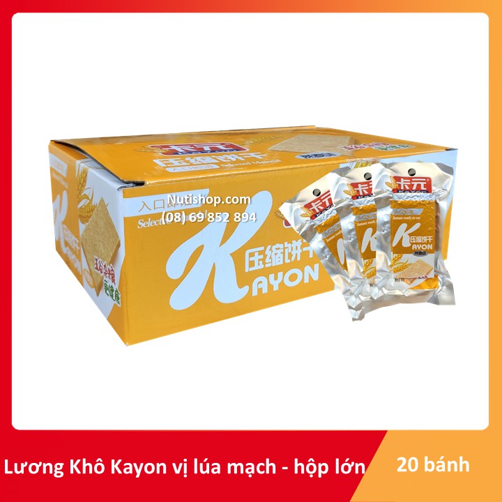 Lương khô Kayon vị Lúa Mạch nguyên hộp 900g - 20 bánh