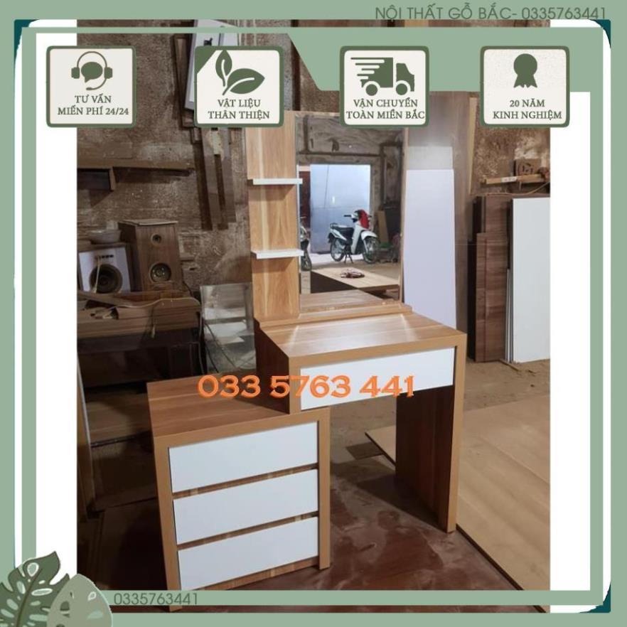 Bàn trang điểm thông minh tăng giảm kích thước tùy chỉnh gỗ MDF phủ melamine gương soi nịnh mắt
