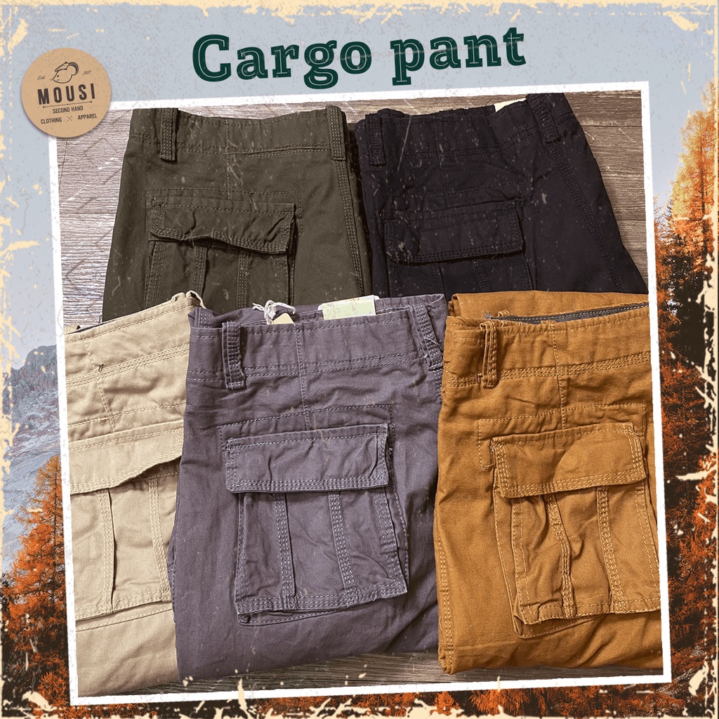 Quần kaki túi hộp - quần cargo - [𝐅𝐑𝐄𝐄 𝐒𝐇𝐈𝐏] - retro -unisex nam/nữ - Mousi 2hand