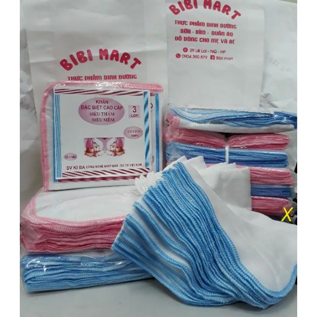 Khăn sữa Kiba, baby siêu mềm 2 lớp/ 3 lớp/ 4 lớp.