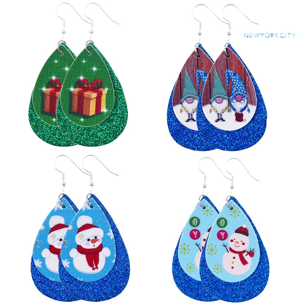 Khuyên Tai Da Giả Hình Ông Già Noel / Người Tuyết / Tuần Lộc Giáng Sinh