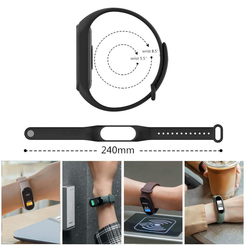 Dây Đeo Silicone Thay Thế Cho Đồng Hồ Thông Minh Xiaomi Mi Band 7 6 5 4 3