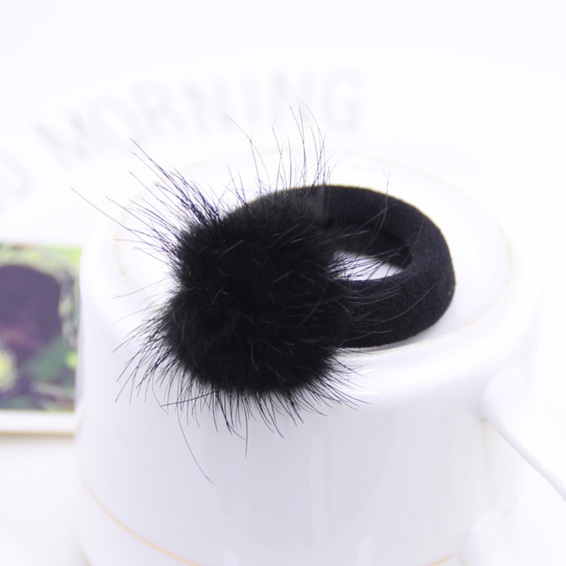 Dây Cột Tóc Đính Bóng Lông Chồn Co Giãn Thời Trang Cho Nữ