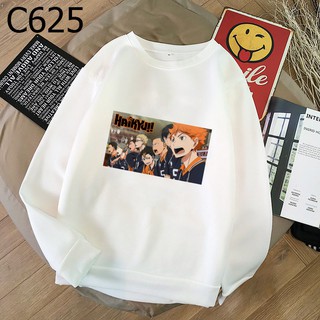 HOT- áo sweater Haikyu Team Hinata Shoyo Haikyuu Anime màu trắng siêu chất