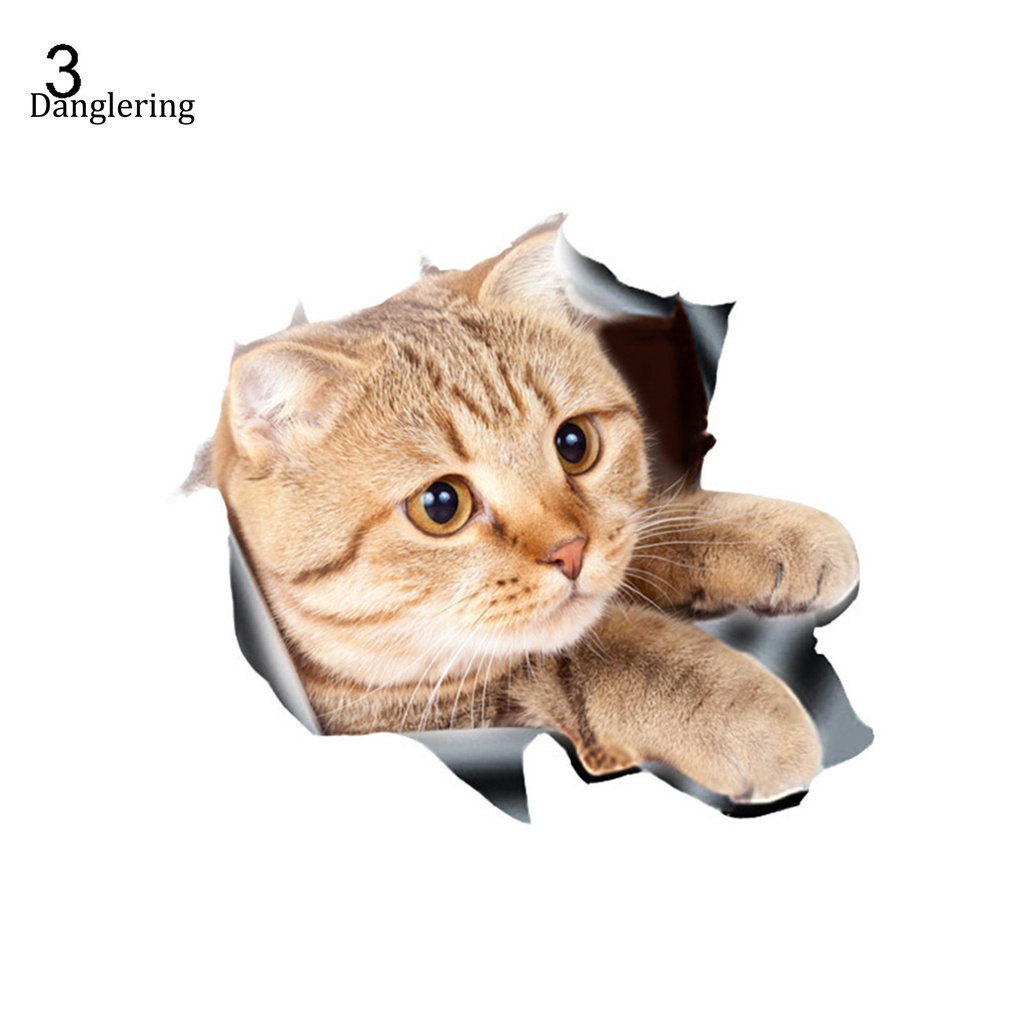 Đề Can Dán Trang Trí Xe Hơi Tạo Hiệu Ứng 3D Hình Mèo Đáng Yêu