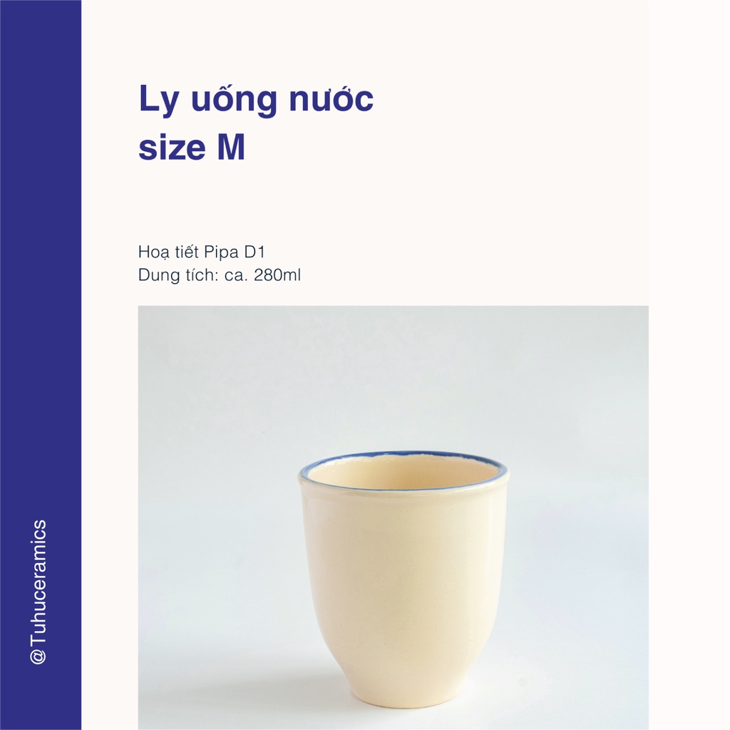 Ly uống nước 280ml hoạ tiết "Pipa D1”
