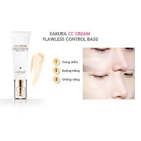 Kem trang điểm Sakura CC Cream Flawless Control Base SPF50 PA 30g