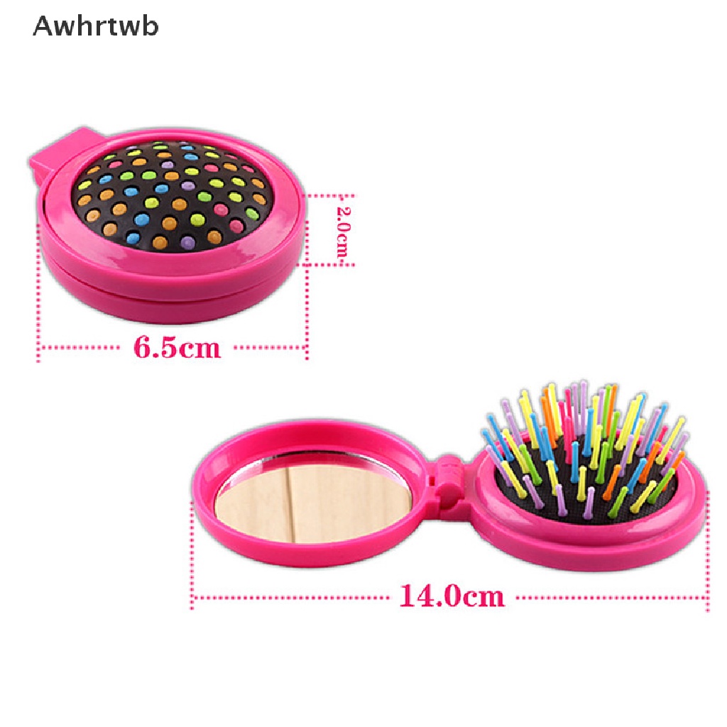 Lược Gấp Tích Hợp Gương Cầm Tay Du Lịch Tiện Lợi Mới