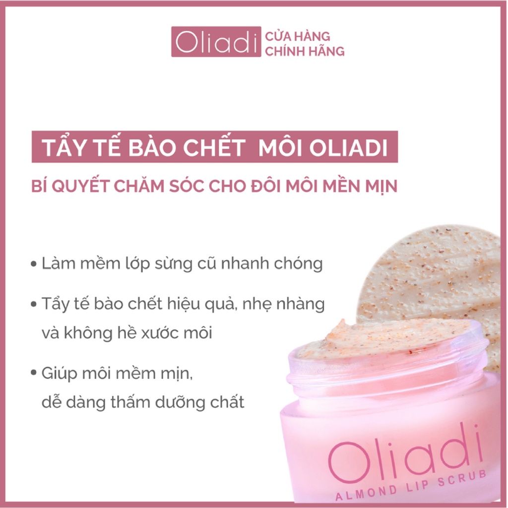 COMBO Kem Ủ Dưỡng Môi + Kem Tẩy Tế Bào Chết Oliadi Hũ 15gram - Dưỡng Hồng Môi Phục Hồi Môi Khô Tẩy Tế Bào Chết Môi