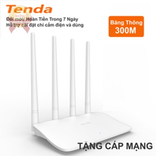 Router wifi Tenda N300 F6 300Mpbs 4 ăn ten râu 5dBi xuyên tường – Bộ phát wifi định tuyến không dây