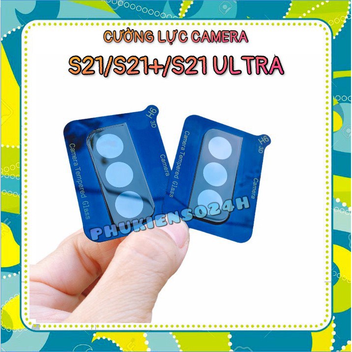 Cụm Bảo Vệ Gắn Liền Kính Cường Lực Camera Samsung S21 / S21 plus / S21 ultra viền đen