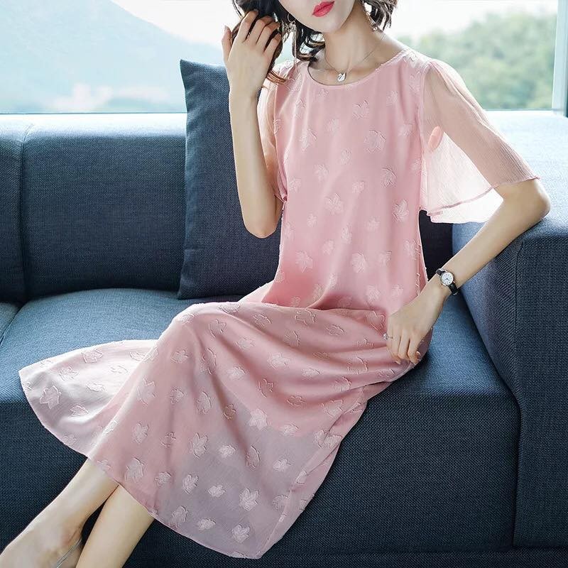 XL083 - Đầm suông tay cánh  tiên nữ chất chiffon cao cấp hàng nhập