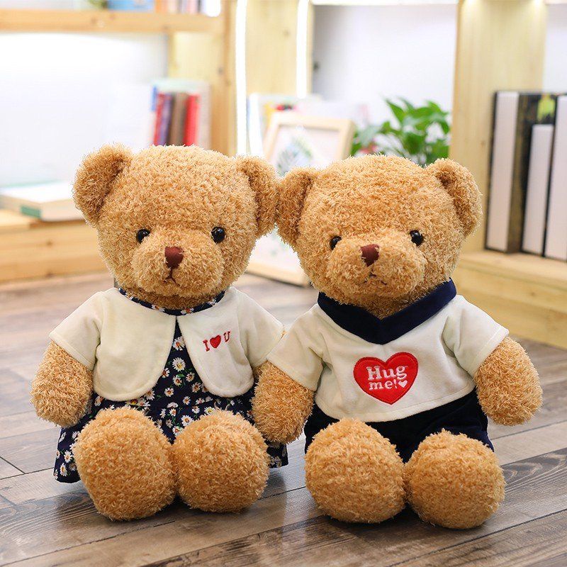 35cm 50cm GẤU BÔNG 𝐂𝐀𝐎 𝐂𝐀̂́𝐏 Teddy mặt áo len - Đồ Chơi Nhồi Bông Ms5