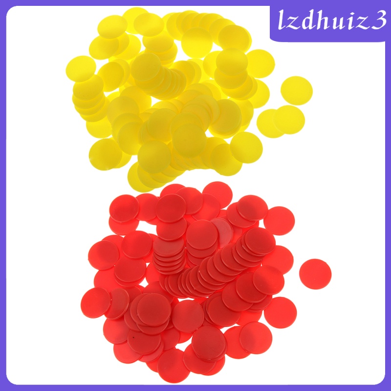 Gemgem Loey 200PCS 18mm Plastic Counters Board Game Tiddly winks Teaching Aid Red Yellow