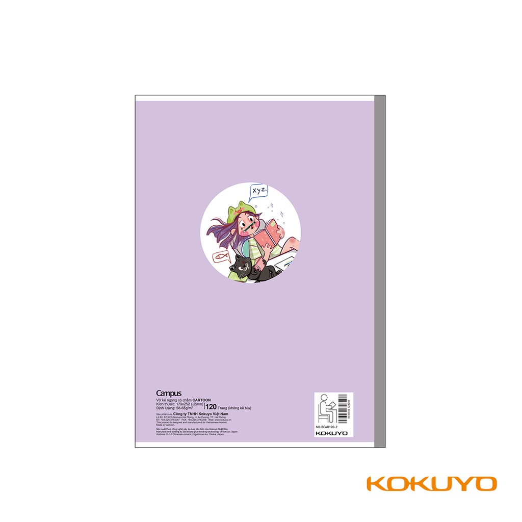 Tập Vở Kẻ Ngang Có Chấm Campus Cartoon B5 120 Trang Chính Hãng Cây Đầu To