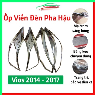 Ốp viền đèn pha hậu mạ crom Vios 2014-2018 chống trầy trang trí bảo vệ xe