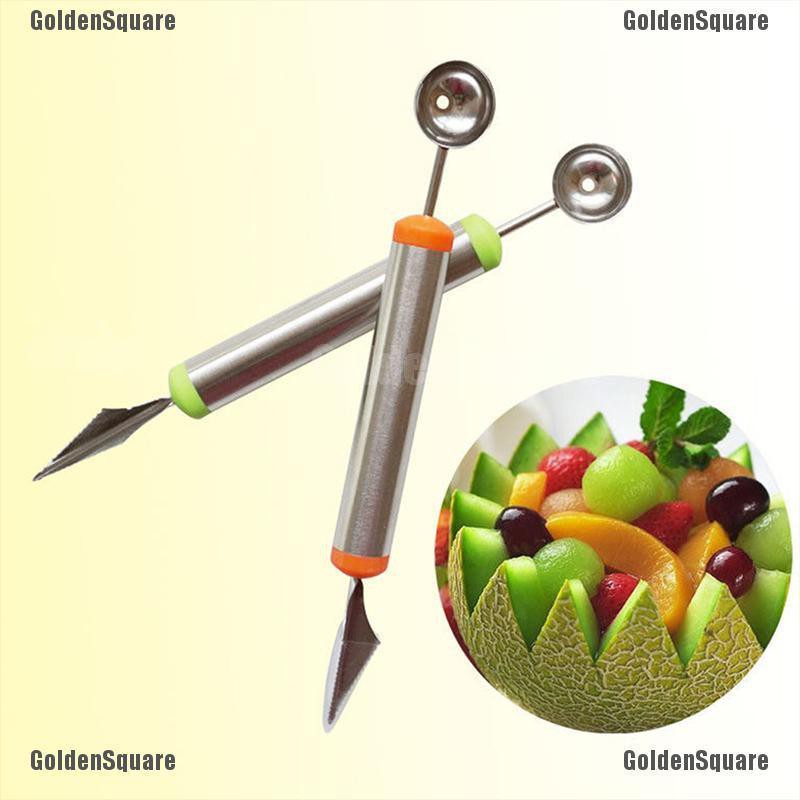 Muỗng Múc Kem Và Trái Cây Hai Đầu Bằng Thép Không Gỉ Mới