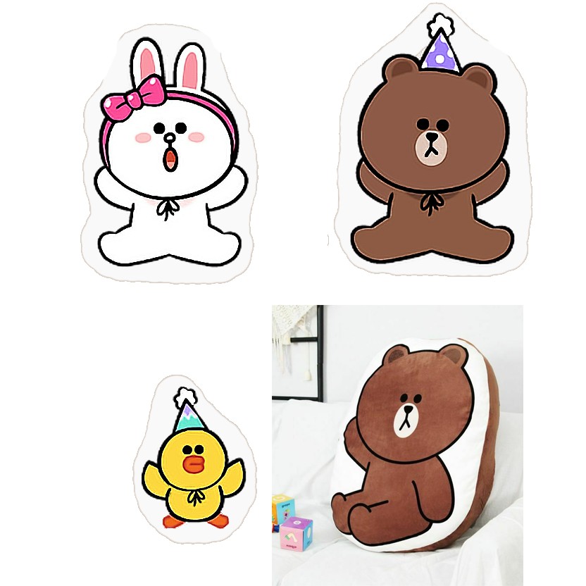 Gấu bông gấu brown thỏ cony vịt sally dạng gối 40cm GB4I11 gấu bông cute gấu bông dễ thương