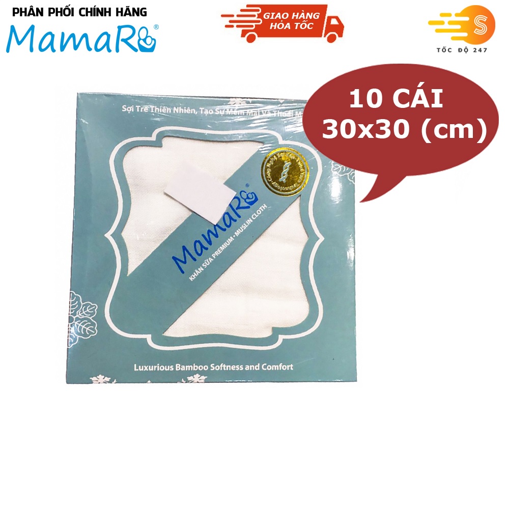 Bộ 10 cái khăn sữa vải sợi tre cho bé 30x30 Mamaru MA-KS30X30
